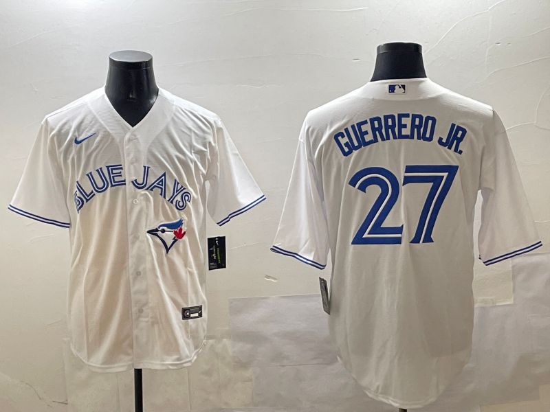 Men Toronto Blue Jays 27 Guerrero jr White Game 2025 Nike MLB Jersey style 1